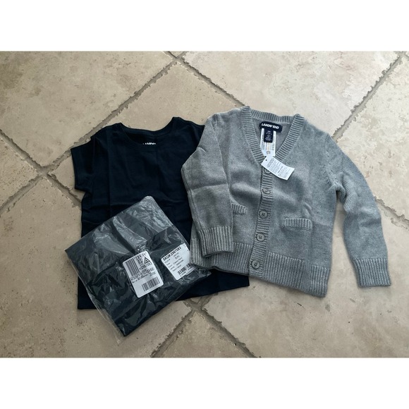 Lands' End Other - NEW Lands End Uniform‎ Navy T shirt and Gray cardigan sweater Bundle! Small (4)
